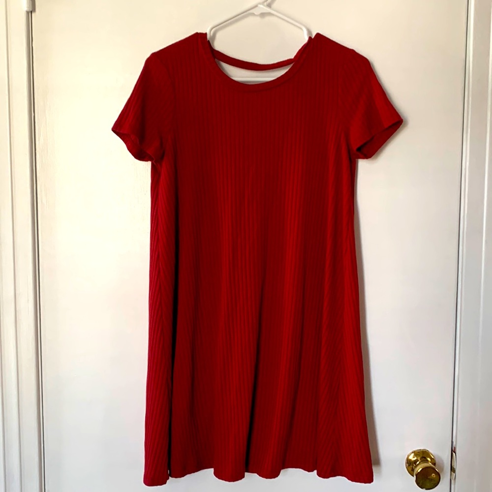 Red maroon low back dress